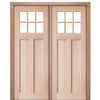 72" X 96" 6 Lite 2 Panel Mahogany Craftsman Style Double Door With True Divided Lite (TDL) Clear Low E Insulated Glass