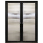 Narrow Profile 1-Lite Fiberglass Double Entry Door With Multi-Point Locking System 