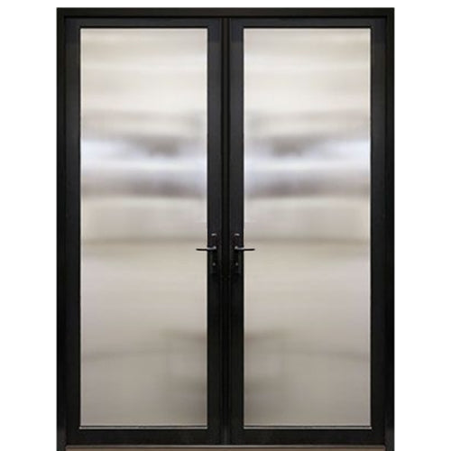 Narrow Profile 1-Lite Fiberglass Double Entry Door With Multi-Point Locking System 