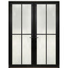 Narrow Profile 4-Lite Fiberglass Double Entry Door With Multi-Point Locking System 