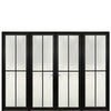 Prehung Narrow Profile 4-Lite Fiberglass Entry Double Door With 2 Fixed Sidelites And Multi-Point Lock System