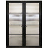 Narrow Profile Horizontal 4-Lite Fiberglass Double Entry Door With Multi-Point Locking System 
