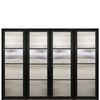 Prehung Narrow Profile Horizontal 4-Lite Fiberglass Entry Double Door With 2 Fixed Sidelites And Multi-Point Lock System 