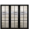 Prehung  6-Lite Fiberglass Narrow Profile Entry Door With 2 Fixed Sidelites And Multi-Point Lock System 