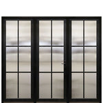 Prehung  6-Lite Fiberglass Narrow Profile Entry Door With 2 Fixed Sidelites And Multi-Point Lock System 