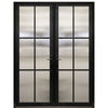 Narrow Profile 4-Lite Fiberglass Double Entry Door With Multi-Point Locking System 