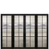 Prehung Narrow Profile 6-Lite Fiberglass Entry Double Door With 2 Fixed Sidelites And Multi-Point Lock System 