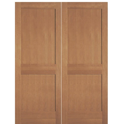 2-Panel Hemlock Fir Solid Core Interior Double Door