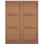3-Panel Hemlock Fir Solid Core Interior Double Door