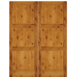 3-Panel Shaker Knotty Alder Solid Core Double Door