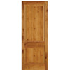 2 Panel Square Top V Grooved Knotty Alder 20 Minute Fire Rated Door