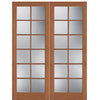 Hemlock Fir 12 Lite Interior Double Door with Ovolo Sticking and Clear Glass