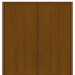 Full Plank Mahogany Grain Fiberglass Double Door 