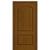 2 Panel Soft Arch Mahogany Grain Fiberglass Door 
