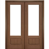 Port Collection Biscayne Mahogany 1 Lite Prehung HVHZ Impact Rated Double Door