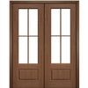 Port Collection Biscayne Mahogany 4 Lite Prehung HVHZ Impact Rated Double Door