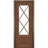 Port Collection Biscayne Mahogany 7 Lite Diamond Prehung HVHZ Impact Rated Door