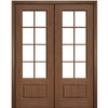 Port Collection Biscayne Mahogany 8 Lite Prehung HVHZ Impact Rated Double Door