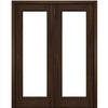 Port Collection Naples Mahogany Full Lite Prehung HVHZ Impact Rated Double Door