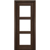 Port Collection Naples Mahogany 3 Lite Contemporary Prehung HVHZ Impact Rated Door
