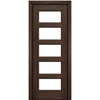 Port Collection Naples Mahogany 5 Lite Contemporary Prehung HVHZ Impact Rated Door