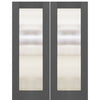 Full Lite Smooth Flush Glazed Fiberglass Double Door