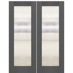 Full Lite Smooth Flush Glazed Fiberglass Double Door
