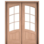 Rio Aberdeen Square Top TDL 6LT 8/0 E-04  | Rio 96" Tall Arch Top 6-Lite Rio Aberdeen TDL Mahogany Wood Double Doors