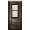 Breezeport TDL 4LT E-01 | 6'8"Tall Breezeport 4-Lite TDL Mahogany Wood Entry Door with Built-in Screen and Operable Window