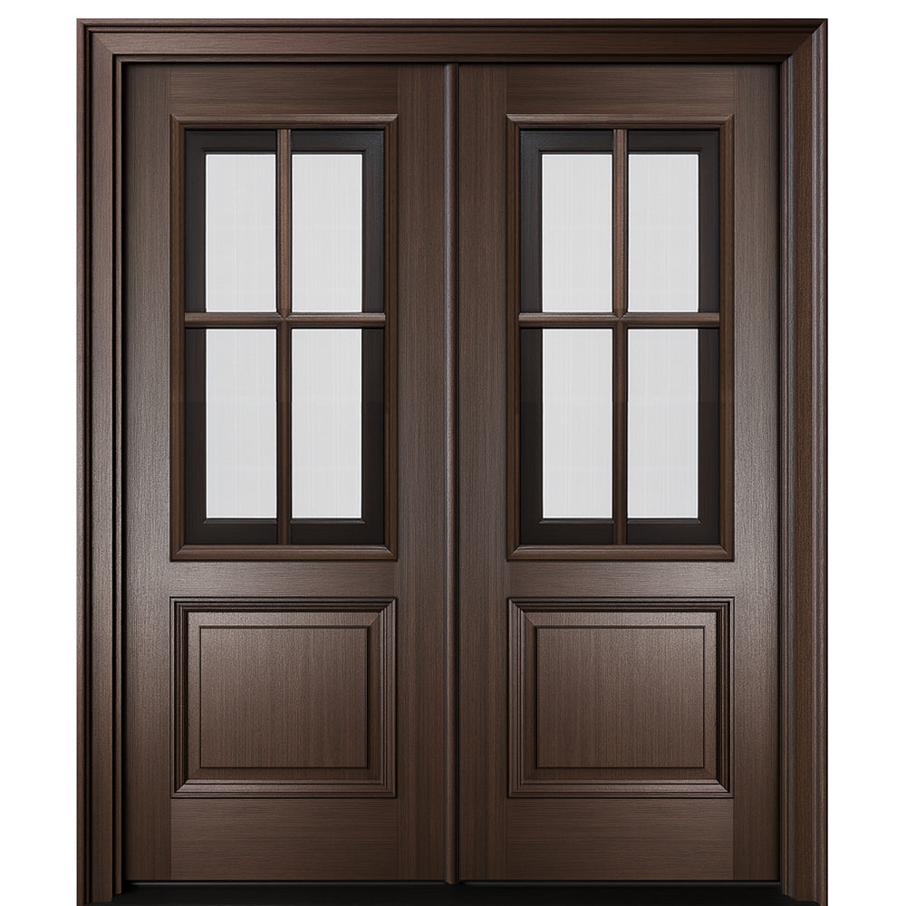 DSA Doors - Mahogany Wood Breezeport TDL 4LT E-01 Exterior Single