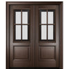 Breezeport TDL 4LT E-04 | 6'8" Tall Breezeport 4-Lite TDL Mahogany Wood Double Entry Door with Built-in Screens and Operable Windows