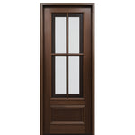 Breezeport TDL 4LT E-01L | 8'0" Tall Breezeport 4-Lite TDL Mahogany Entry Door with Built-in Screen and Operable Window Attached on the Left
