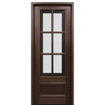 Breezeport TDL 6LT E-01R | 8'0" Tall Breezeport 6-Lite TDL Mahogany Entry Door with Built-in Screen and Operable Window Attached on the Right