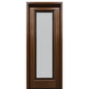 Breezeport FL E-01 R | 8'0" Tall Breezeport Full Lite Mahogany Entry Door with Built-in Screen and Operable Window Attached on the Right