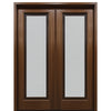 Breezeport FL E-04 | 8'0" Tall Full Lite Mahogany Double Door with Built-in Screens & Operable Windows Attached