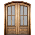 Breezeport Arched TDL 4LT E-17 | 8'0" Tall Breezeport Arched 4-Lite TDL Mahogany Double Entry Door with Built-in Screens and Operable Windows
