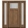 CCA210-1-2 | Craftsman Style Fir Grain Fiberglass Door With Matching Full Lite Sidelites