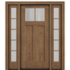 CCA220-1-2 | 2 Lite Craftsman Style Fir Grain Fiberglass Door With Matching 5 Lite Sidelites