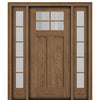 CCA240-1-2  | 4 Lite Craftsman Style Fir Grain Fiberglass Door With Matching 5 Lite Sidelites