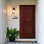 CCR040-1 | 2-Panel Fiberglass Square Top Soft Arch Design Wood-Like Grain Exterior Door With Full Lite Sidelite