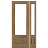GlassCraft 3/4 Lite 80-1  | 96" Tall 3/4 Lite Panel Bottom Mahogany Exterior Single Door + 1 Sidelite