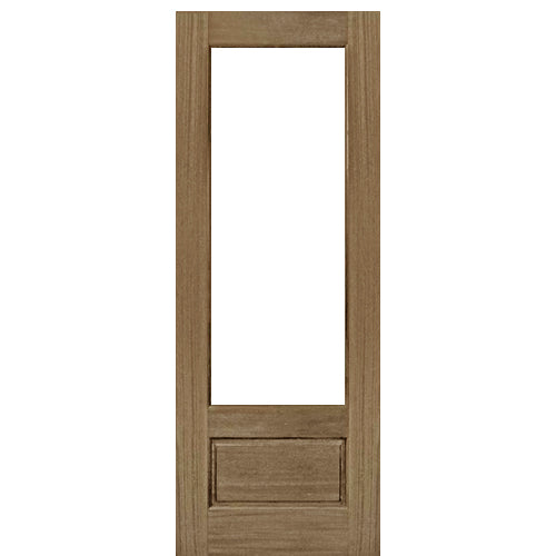 GlassCraft 3/4 Lite 80-1  | 96" Tall 3/4 Lite Panel Bottom Mahogany Exterior Single Door