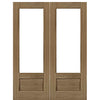 GlassCraft 3/4 Lite 80 | 96" Tall 3/4 Lite Panel Bottom Mahogany Exterior Double Door