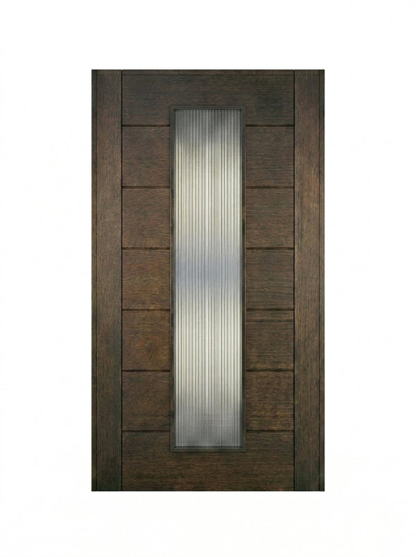 Contemporary 1-Lite Vertical-1 | 96" Tall 1-Lite Vertical Glass Contemporary Mahogany Wood Entry Door