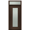 Milan Wide-Lite-R 6/8 E-01-T | Prehung 36" X 80" Tall Milan Thin Lite Modern Mahogany Entry Door with 12" Transom