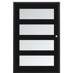 Monterey Modern 4LT Pivot Door | 4 Lite Modern Iron Pivot Door