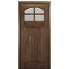 NT - CR004 | 4-Lite Arch Lite Mahogany Craftsman Style Single Entry Door
