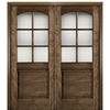 NT - CR061 | 6-Lite 1-Panel Arch Lite TDL Mahogany Double Entry Door