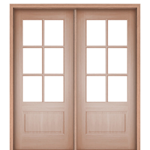 Rio Alexandria TDL 6LT 6/8 E-04 | Rio 6-Lite Mahogany Pre-Hung Double Doors