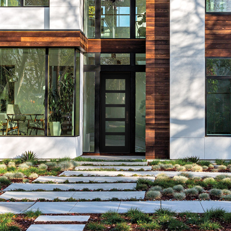 S003 | Modern 5-Lite Steel Entry Door